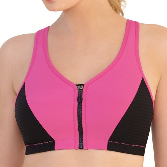 Glamorise SPORT Bra 34G (HIGH-IMPACT) Wicking (RACERBACK) Stretch PINK NEW - Picture 3 of 9
